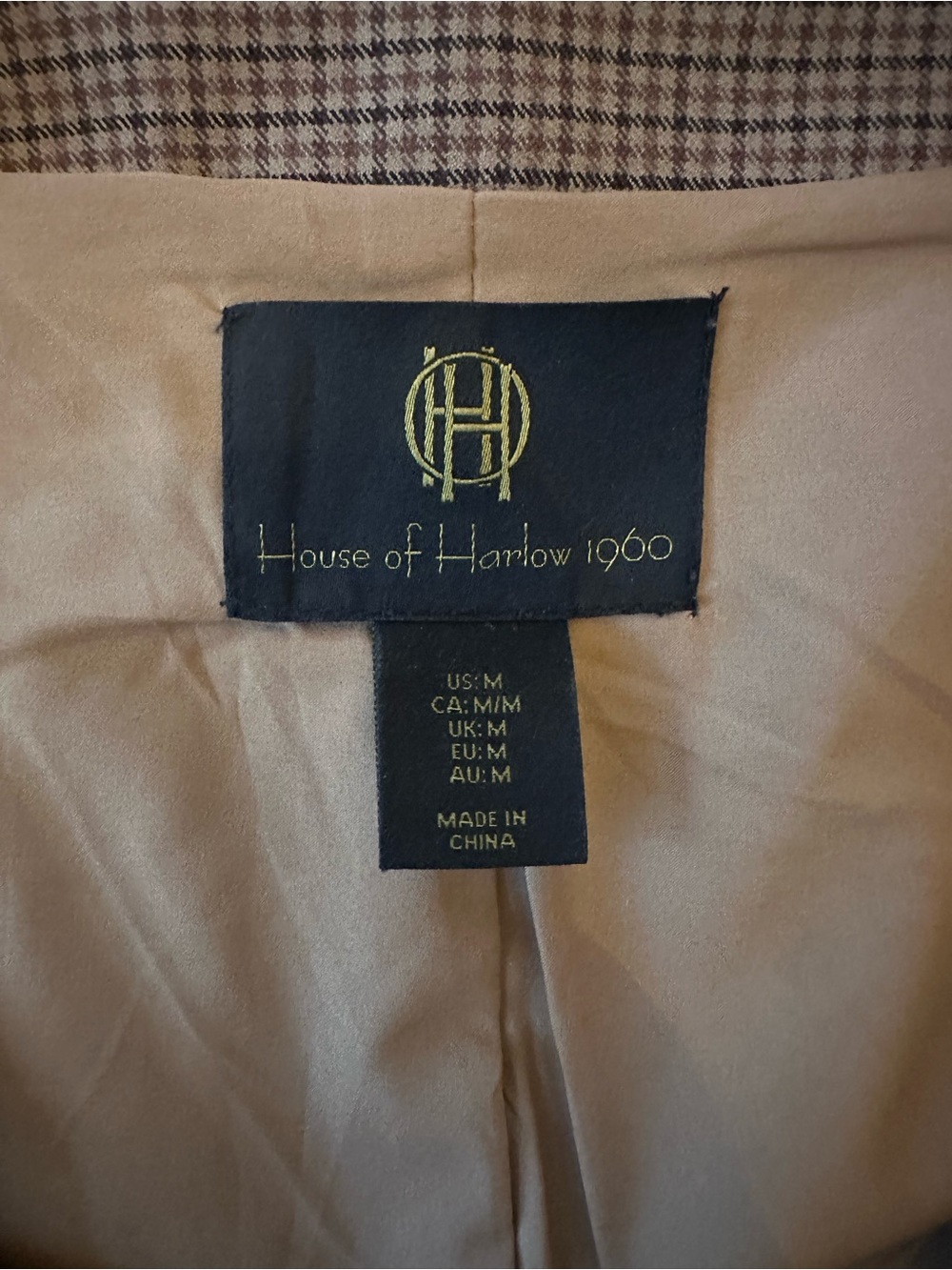 House of Harlow 1960 Brown and Cream Gingham Mini Skirt & Vest set size Medium - Picture 4 of 10